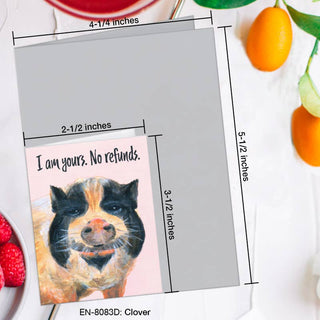 I Am Yours, No Refunds Pig Greeting Card