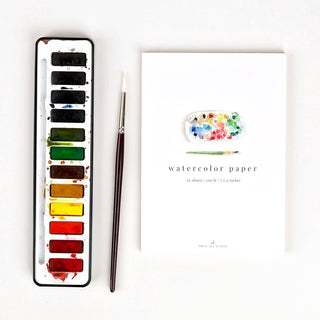 Notepad with 12 Sheets of Heavy Watercolor Paper | 5” x 7”