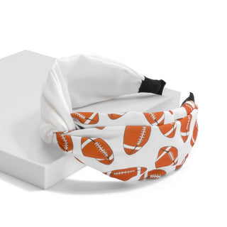 Football Printed Headband With Twist Knot Detail - JSQ Mercantile
