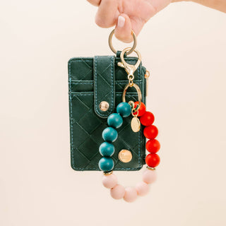 Christmas Hands Free Key Chain Wristlet with wallet_JSQ Mercantile_La Grange, IL