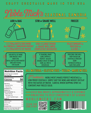 Seasonal Sangria Frozen Cocktail Mix by Noble Micks - 10oz Bag