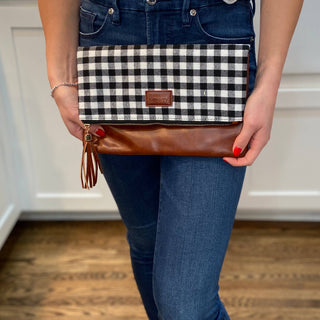 Foldover Buffalo & Brown Clutch