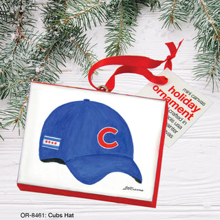 Chicago Cubs Hat, Canvas Ornament