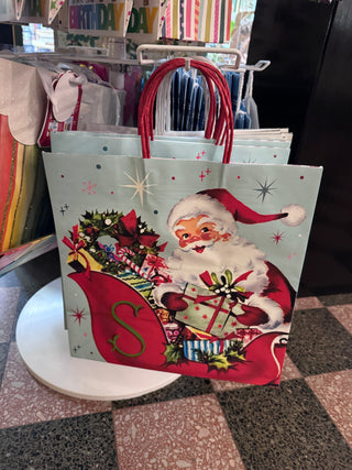 Vintage Santa Gift Bag - 13" x 7" x 13"