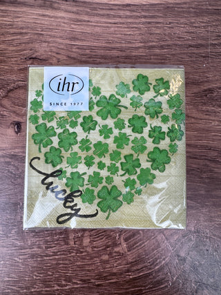 Lucky Heart 3 Ply Cocktail Napkin for St Patrick's Day | Pack of 20