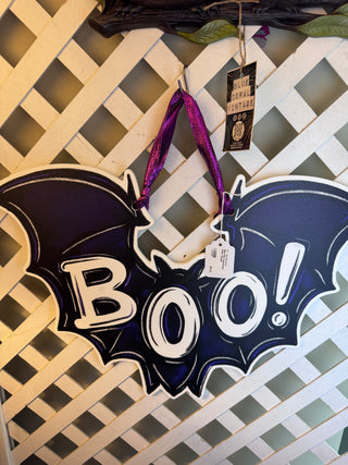 Boo! Bat Halloween Door Hanger Spooky Fall Outdoor Decor