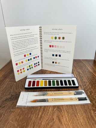 Flower Watercolor Workbook  – 12 Beginner-Friendly Bird Illustrations by Emily Lex | Spiral-Bound Art Book for Adults & Kids