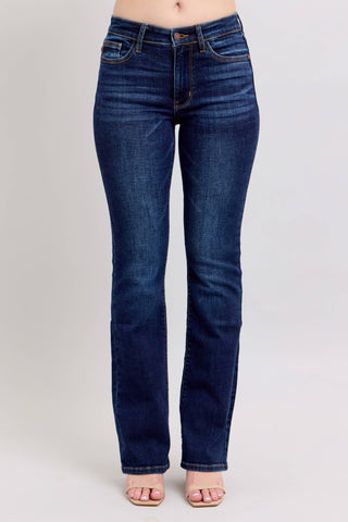 Mid - Waisted Dark Wash Bootcut Jean - 32.5" Inseam | Judy Blue Jeans