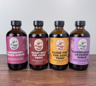 Elderberry Ginger Shrub – Spiced Botanical Vinegar Elixir (8 oz)