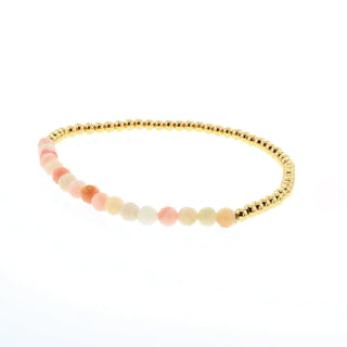 Gold Birthstone Stacking Bracelet - October (Opal)