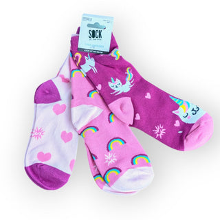Junior 3 Pack Crew Socks: Look At Me Meow | Novelty Socks - JSQ Mercantile