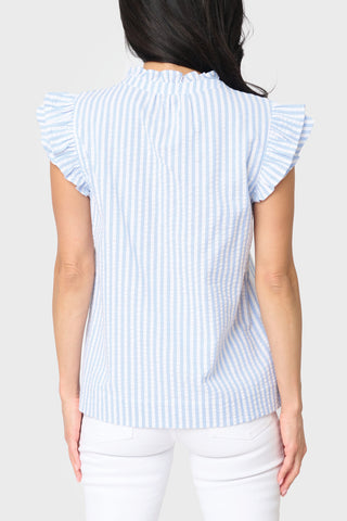 Seabreeze Double Flutter Seersucker Blouse