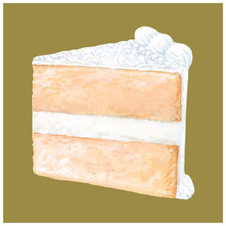 Slice of Cake with Birthday Candle Cocktail Napkin