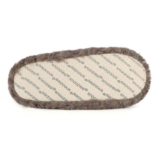 Grey Teddy Bear Faux Fur Snoozies with Memory Foam Slippers