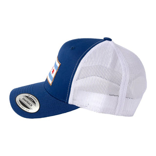 Chicago Flag Patch Trucker Hat - Blue & White