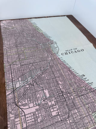 Chicago Illinois Map Waffle Weave Kitchen Towel Tea Towel, 16" x 24" | JSQ Mercantile – Women’s Boutique & Gift Shop in La Grange, IL