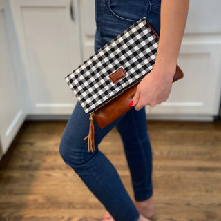 Foldover Buffalo & Brown Clutch