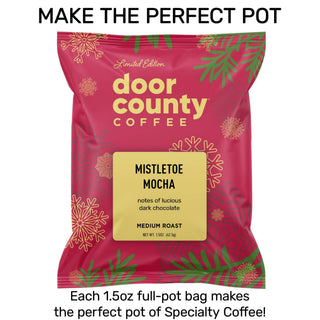 Door County Mistletoe Mocha 1.5oz Holiday Coffee – JSQ Mercantile – a women’s boutique and gift shop in La Grange, IL.