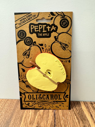 Pepita the Apple Baby Teether - by Oli & Carol – natural rubber eco-friendly teething toy shaped like a red apple | JSQ Mercantile – Women’s Boutique & Gift Shop in La Grange, IL