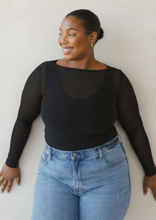 Reversible long sleeve essential top designed for everyday layering and workwear from JSQ Mercantile – a women’s boutique and gift shop in La Grange, IL