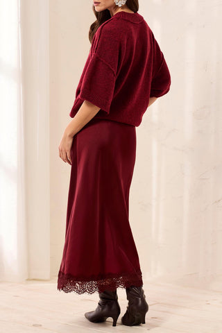 Moment For You Skirt - Cherry Lacquer